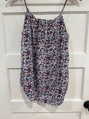 Faded Glory Navy, White & Red Floral Tank